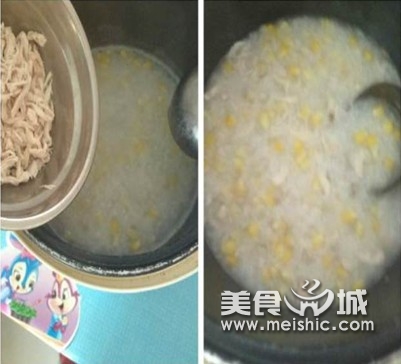 玉米鸡丝粥