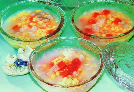 红参肉丁玉米粥