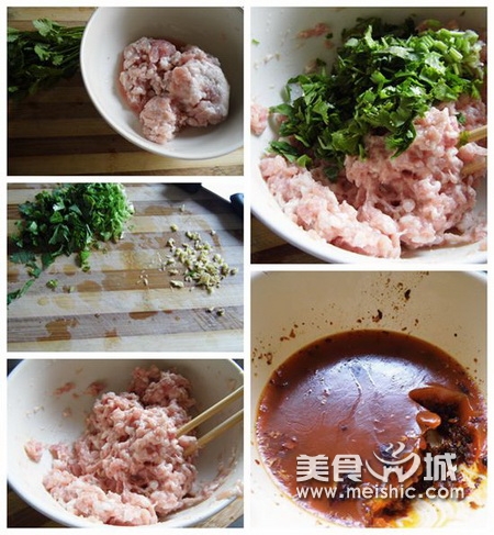 红汤香菜丸子做法步骤1-5