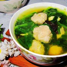 菠菜肉丸汤的做法