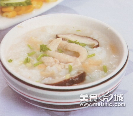 鸡肉香菇干贝粥