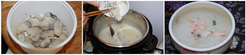 虾仁粟米粥步骤2
