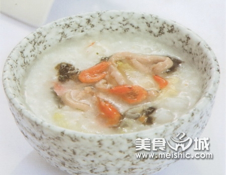 白菜紫菜猪肉粥