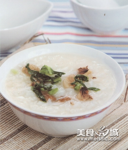 桂圆核桃油菜粥