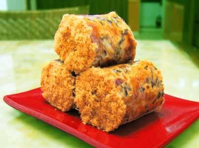 香葱肉松面包块做法
