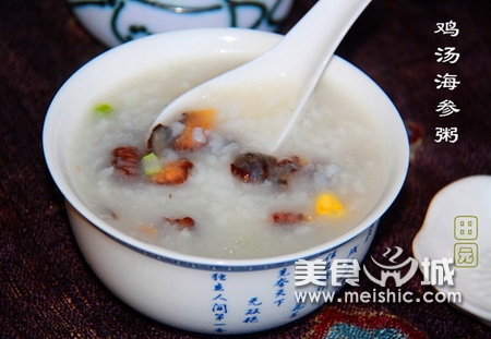 鸡汤海参粥