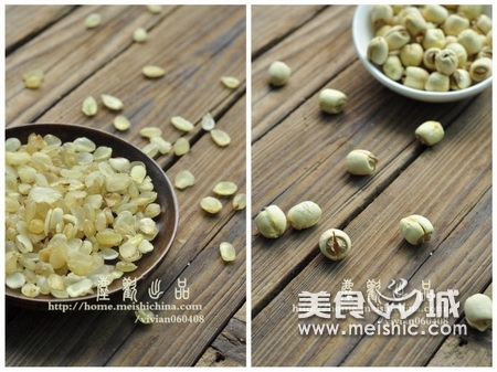 莲子皂角米粥原料