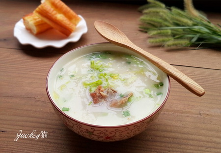 生菜丝烧骨粥