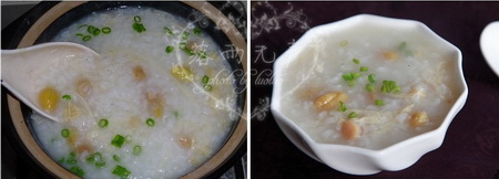 白果干贝腐皮粥