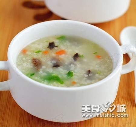 海参青菜粥的做法