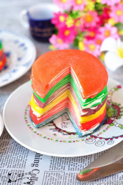 餐后画龙点睛的甜点----迷你彩虹千层做法