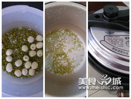 百合莲子绿豆粥做法步骤1-3