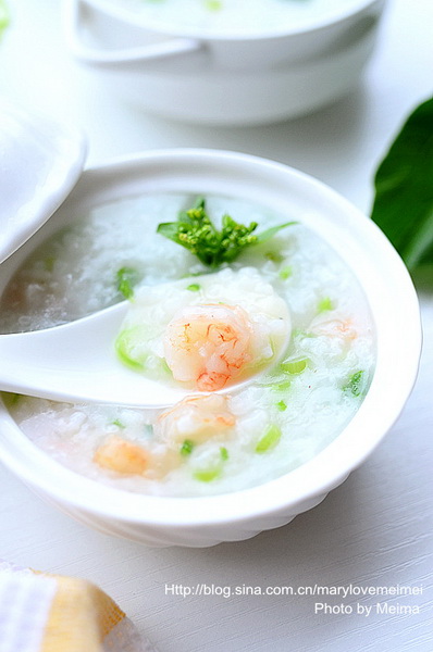 虾仁菜心粥的做法