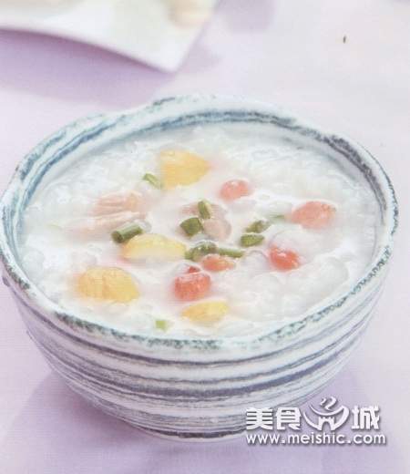 板栗花生猪腰粥