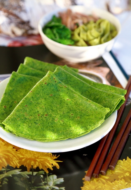 菠菜鸡蛋饼的制作 ----有谁能拒绝 快捷又营养