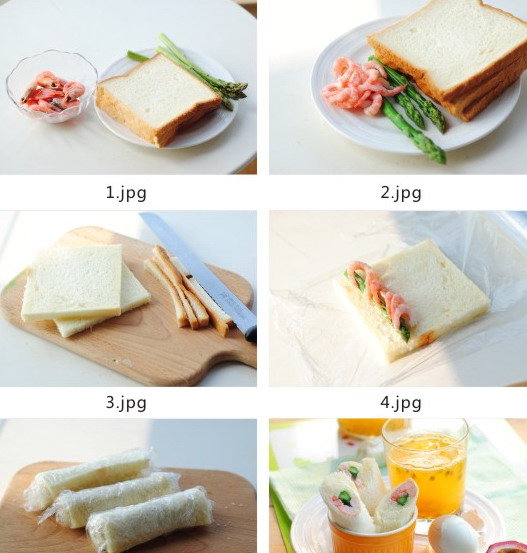 北极虾三明治手卷的制作教程