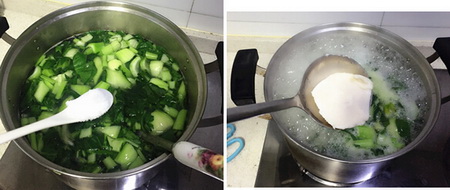 红薯菜粥做法步骤5-6