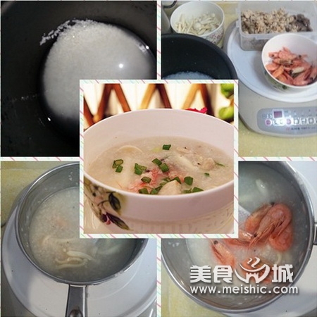 北极虾鸡肉粥步骤1-5