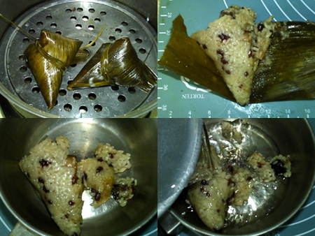红豆腊肉粽子粥做法步骤1