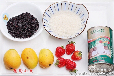 椰浆草莓芒果水果粥原料