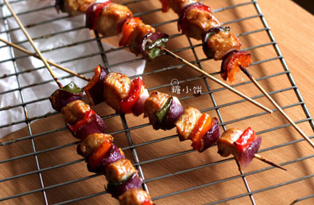 彩椒鸡肉烤串怎么做