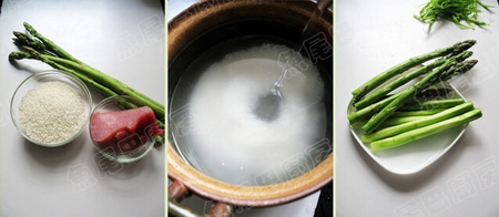 芦笋肉碎粥做法步骤1-3