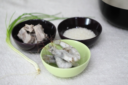 虾仁排骨粥原料