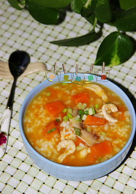 口蘑南瓜鸡肉粥
