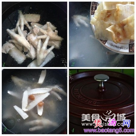 花胶凤爪排骨汤的做法