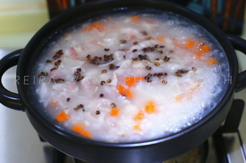 鸡肉培根蔬菜粥的做法步骤4