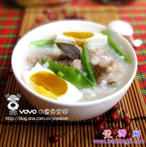 荷兰豆排骨粥
