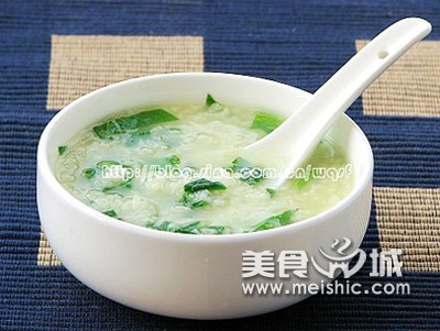 绿豆菜心粥的做法