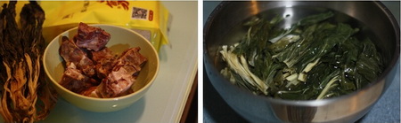 菜干咸猪骨粥做法步骤1-2