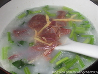 菠菜猪肝粥步骤4