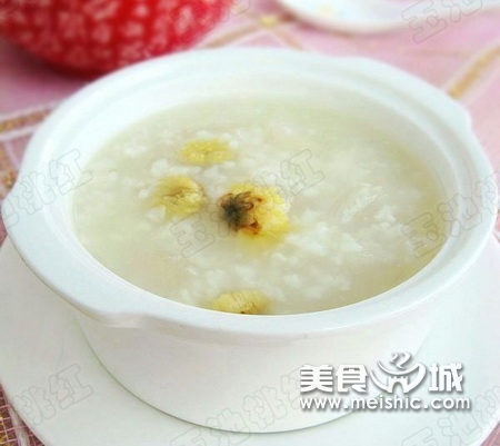 雪梨菊花粥怎么做