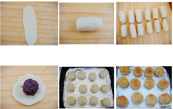 芝麻豆沙酥的6步做法