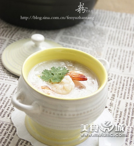 砂锅鲜虾粥的做法