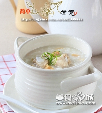 干贝排骨粥的做法