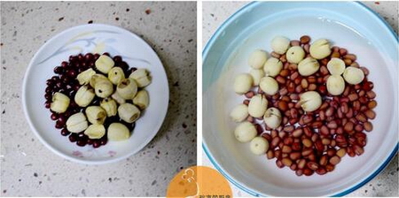 红豆莲子糯米粥的做法步骤1