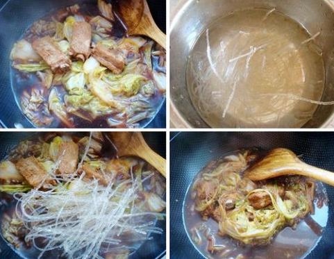 白菜粉条炖排骨的做法