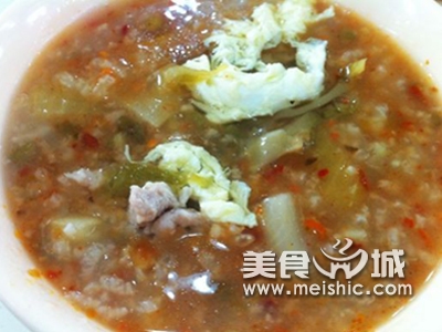 榨菜肉丝粥