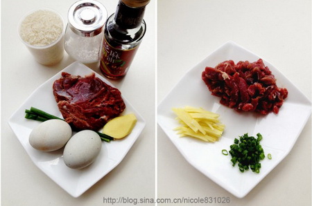 皮蛋瘦肉粥原料