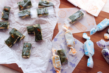 杏仁抹茶牛轧糖的图文做法