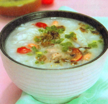 花生章鱼咸菜粥