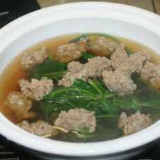 菠菜丸子汤的做法
