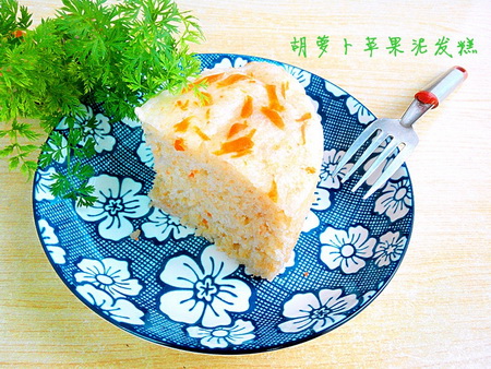 胡萝卜苹果泥发糕的5步做法