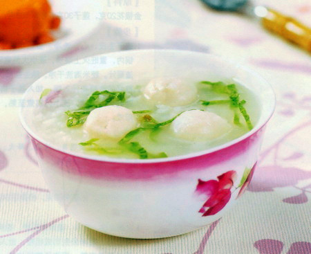 鱼丸生菜粥的做法