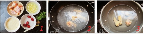 鸡汁莲子粥步骤1-3