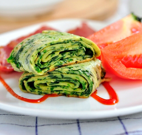菠菜鸡蛋卷做法