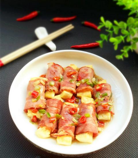 培根豆腐卷做法